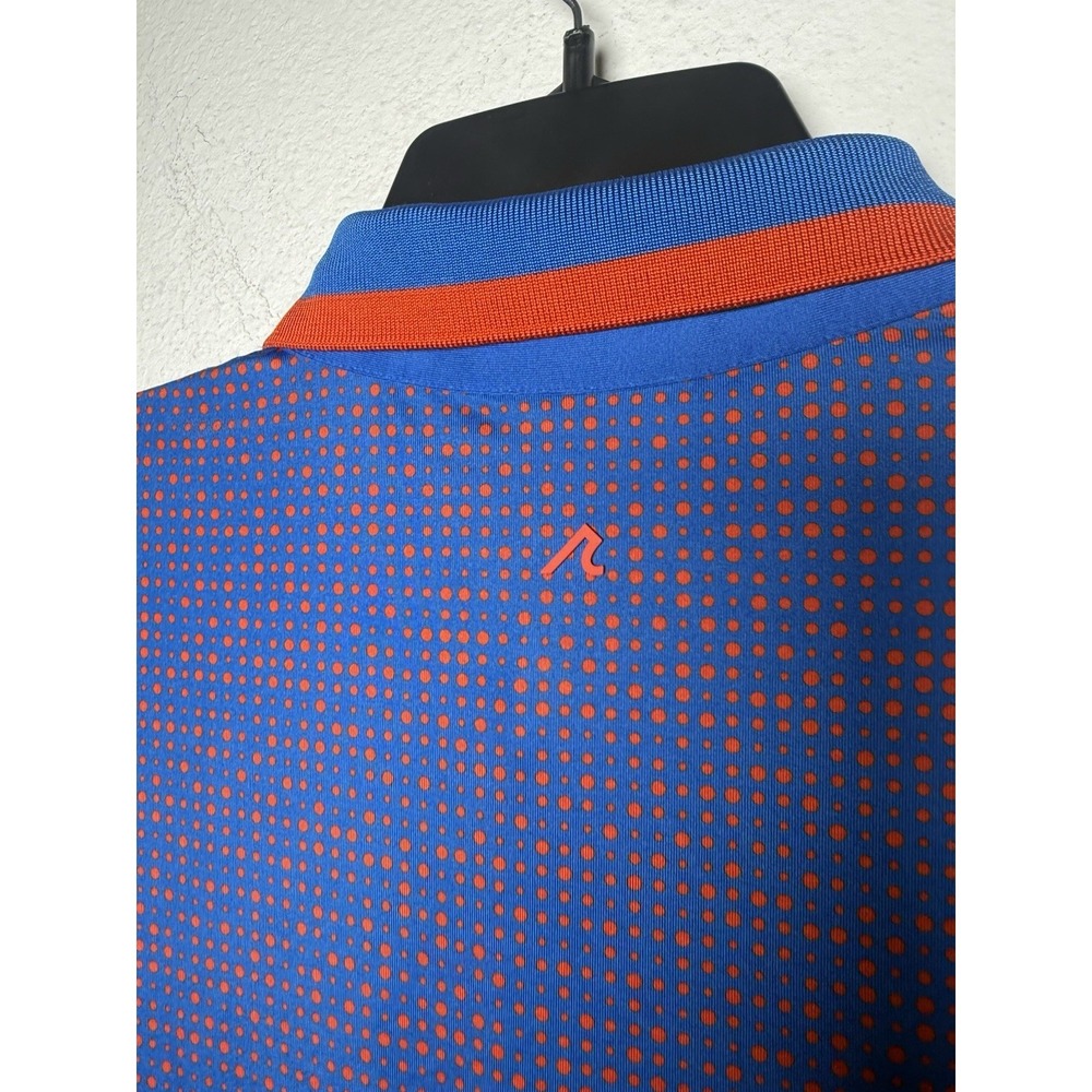 Redvanly Golf Polo Shirt Men's Med Blue Red Dots Geometric Performance Stretch‎ - Picture 7 of 10